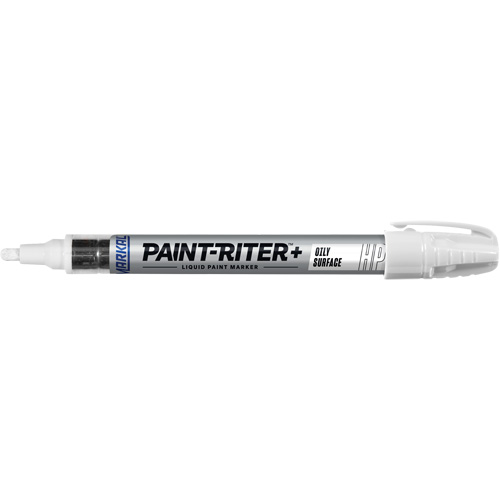 Paint-Riter&reg; + Oily Surface Marker, Liquid, White Ottawa Fastener Supply