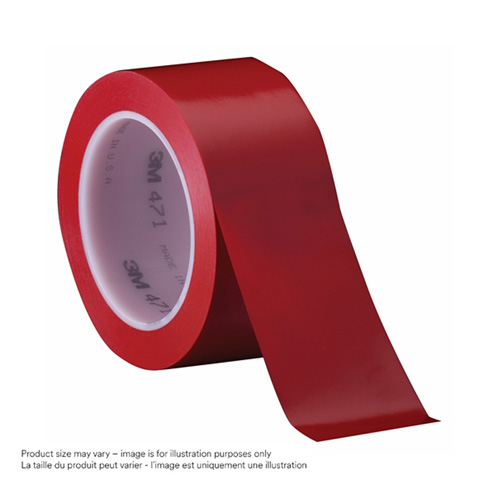 471 Vinyl Tape, 38 mm (1-1/2") W x 32.9 m (108') L, 5.3 mils, Red Ottawa Fastener Supply