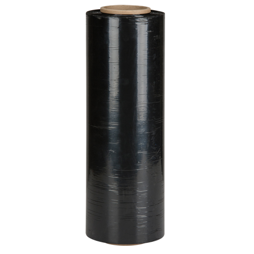 Hand Stretch Wrap, 80 Gauge (20.3 micrometers), 18" x 1500', Opaque Black Ottawa Fastener Supply
