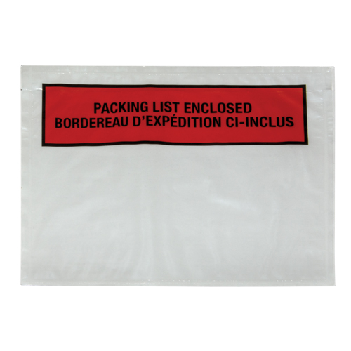 Pochette pour bordereau d'exp&eacute;dition, 7" lo x 5-1/2" la, Style Insertion par l'arri&egrave;re Ottawa Fastener Supply