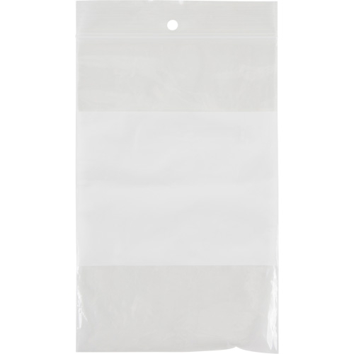 White Block Poly Bags, Reclosable, 6" x 4", 2 mils Ottawa Fastener Supply