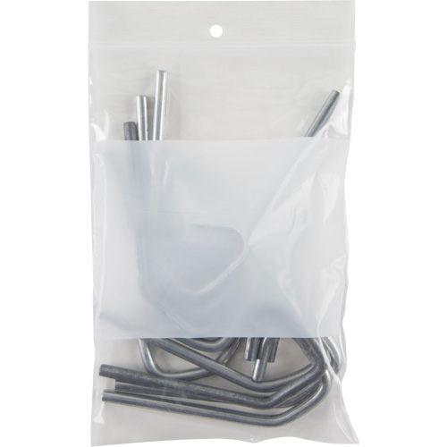 White Block Poly Bags, Reclosable, 6" x 4", 2 mils Ottawa Fastener Supply