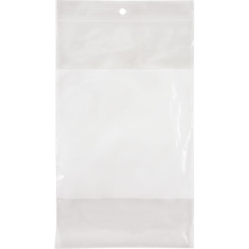 White Block Poly Bags, Reclosable, 8" x 5", 2 mils Ottawa Fastener Supply
