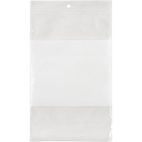 White Block Poly Bags, Reclosable, 9" x 6", 2 mils Ottawa Fastener Supply