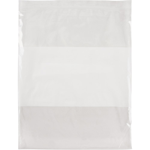 Sacs en poly avec espace inscriptible blanc, Refermable, 15" x 12", 2 mils Ottawa Fastener Supply