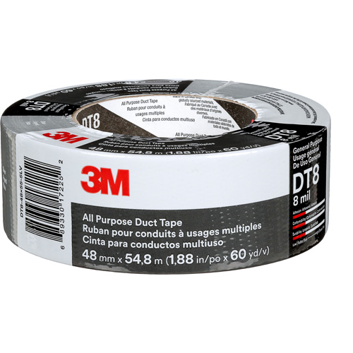 Ruban adh&eacute;sif tout usage DT8, 8 mils, Argent, 48 mm (2") x 55 m (180') Ottawa Fastener Supply