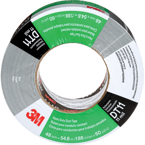 DT11 Heavy-Duty Duct Tape, 11 mils, Silver, 48 mm (2") x 55 m (180') Ottawa Fastener Supply