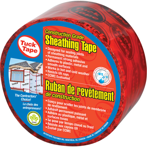 Ruban de rev&ecirc;tement pour entrepreneurs, 60 mm (2-3/8") x 0,0 m (0,0'), Rouge Ottawa Fastener Supply