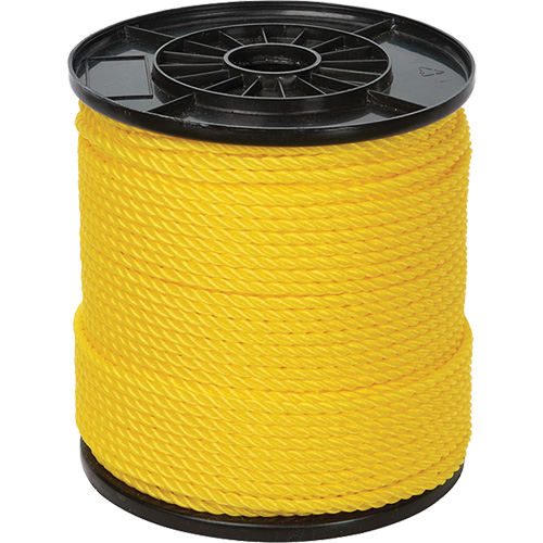 1/4" Yellow Twisted 3-Strand Rope, Polypropylene, 550' Ottawa Fastener Supply
