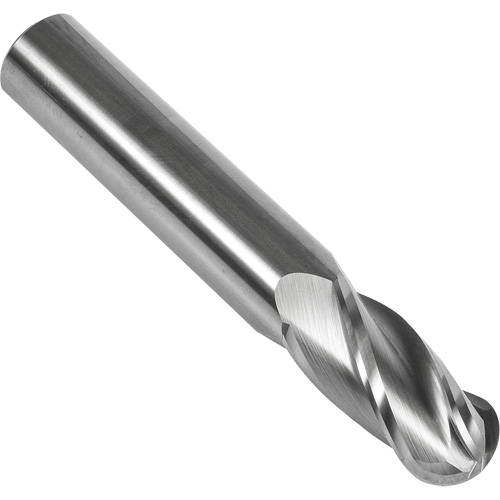 S238 30° Ball Nose End Mill, 1/16" Dia., 1-1/2" L, 4 Flutes, 1/8" Shank, Carbide Ottawa Fastener Supply