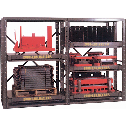 E-Z Glide Shelving, Steel, Roll Out, 2000 lbs. Capacity, 48" W x 62.5" H x 36" D Ottawa Fastener Supply