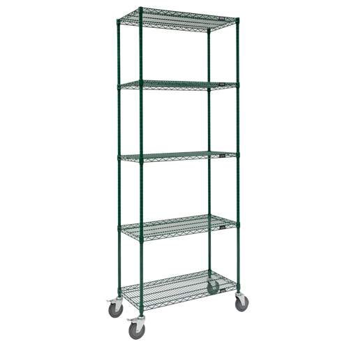 Wire Shelf Cart, Epoxy Finish, 36" x 92" x 24", 800 lbs. Capacity Ottawa Fastener Supply