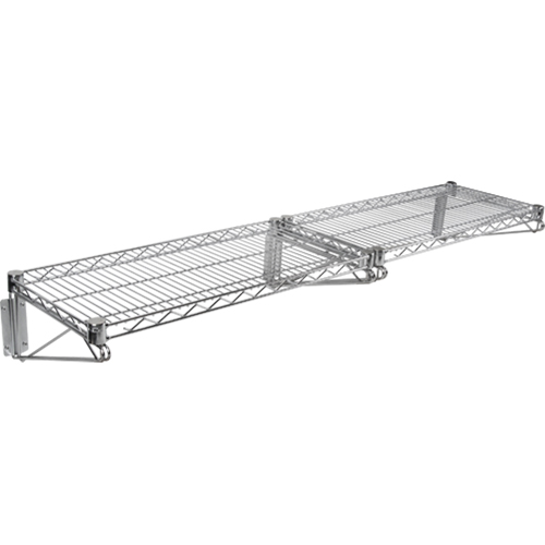 Wall Mount Wire Shelving Kit, Double Bracket, 200 lbs. Capacity, 14" D Ottawa Fastener Supply