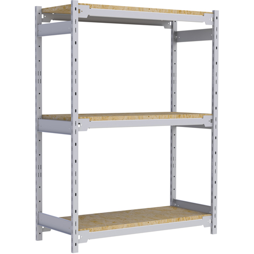 Wide Span Record Storage Shelving, Steel, 3 Shelves, 42" W x 18" D x 60" H Ottawa Fastener Supply
