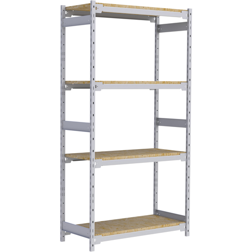 Wide Span Record Storage Shelving, Steel, 4 Shelves, 42" W x 18" D x 84" H Ottawa Fastener Supply