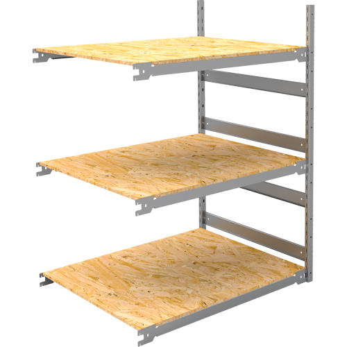 Wide Span Record Storage Shelving, Steel, 3 Shelves, 42" W x 32" D x 60" H, Add-On Kit Ottawa Fastener Supply