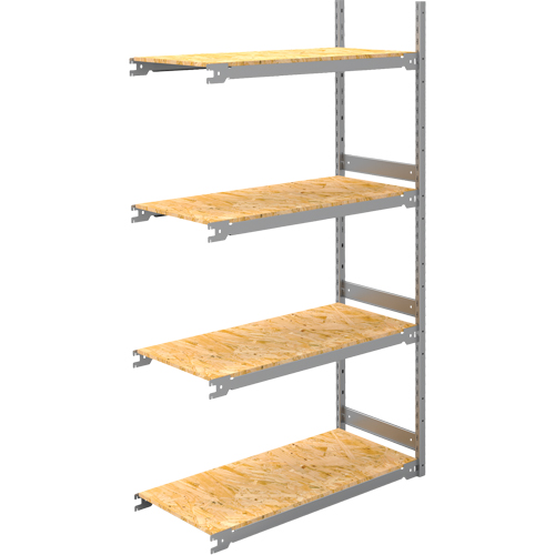 Wide Span Record Storage Shelving, Steel, 4 Shelves, 42" W x 18" D x 84" H, Add-On Kit Ottawa Fastener Supply