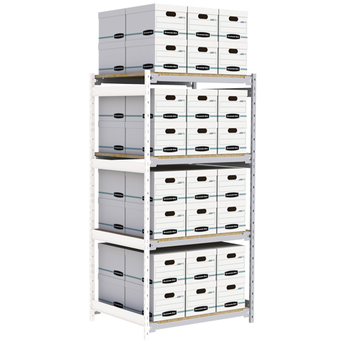 &eacute;tag&egrave;re-classeur de grande largeur, Acier, 4 Tablettes, 42" la x 32" p x 84" h, Ensemble Ajout Ottawa Fastener Supply