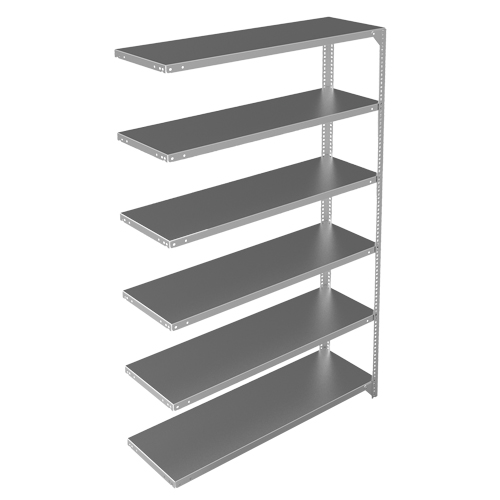 Shelving Unit, Galvanized Steel, Slotted Angle, 300 lbs. Capacity, 48" W x 72" H x 15" D Ottawa Fastener Supply