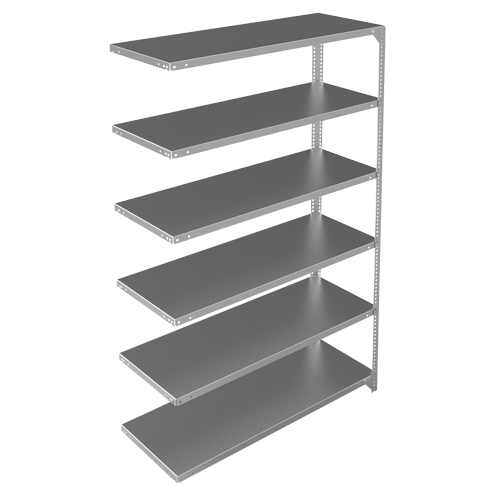 Shelving Unit, Galvanized Steel, Slotted Angle, 275 lbs. Capacity, 48" W x 72" H x 18" D Ottawa Fastener Supply