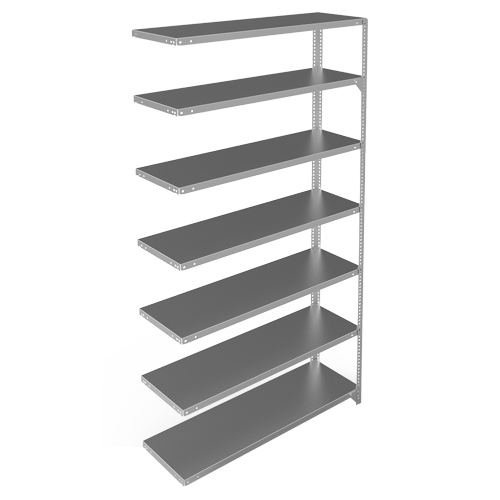 Shelving Unit, Galvanized Steel, Slotted Angle, 300 lbs. Capacity, 48" W x 84" H x 15" D Ottawa Fastener Supply