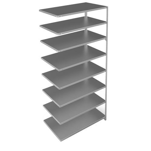 Shelving Unit, Galvanized Steel, Slotted Angle, 275 lbs. Capacity, 48" W x 96" H x 24" D Ottawa Fastener Supply