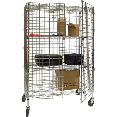Security Cart, Chrome Plated, 60" x 69" x 24", 500 lbs. Capacity Ottawa Fastener Supply