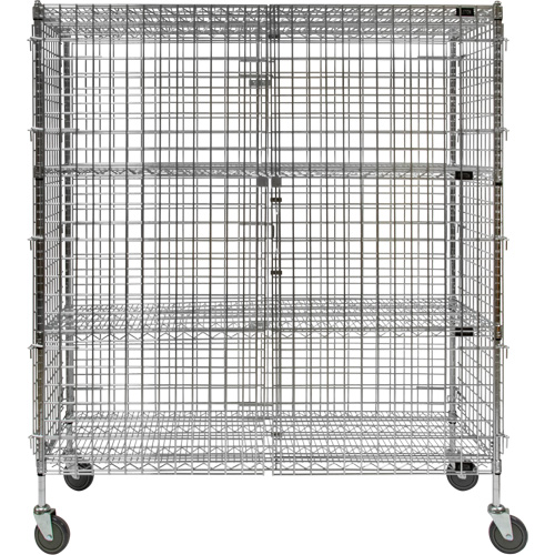 Security Cart, Chrome Plated, 60" x 69" x 24", 500 lbs. Capacity Ottawa Fastener Supply