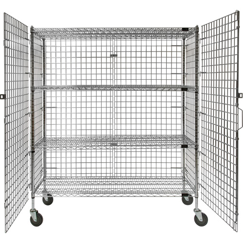 Security Cart, Chrome Plated, 60" x 69" x 24", 500 lbs. Capacity Ottawa Fastener Supply