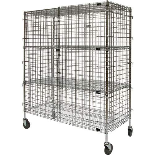 Security Cart, Chrome Plated, 60" x 69" x 24", 500 lbs. Capacity Ottawa Fastener Supply