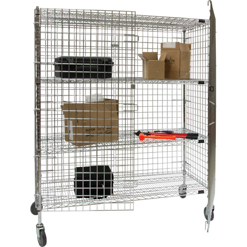 Security Cart, Chrome Plated, 60" x 69" x 24", 500 lbs. Capacity Ottawa Fastener Supply
