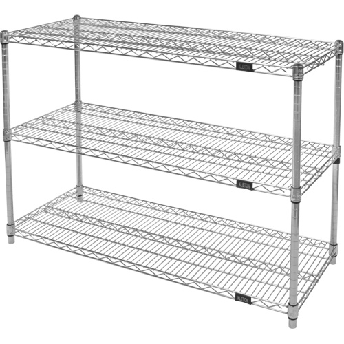 Heavy-Duty Chromate Wire Shelving, 3 Tiers, 30" W x 33" H x 18" D Ottawa Fastener Supply