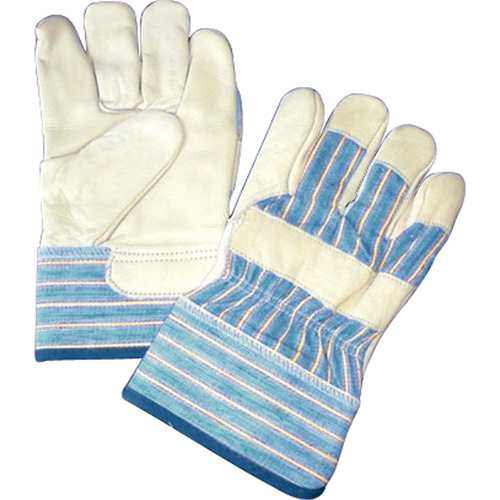 Lined Gloves, One Size, Grain Cowhide Palm, Cotton Fleece Inner Lining Ottawa Fastener Supply