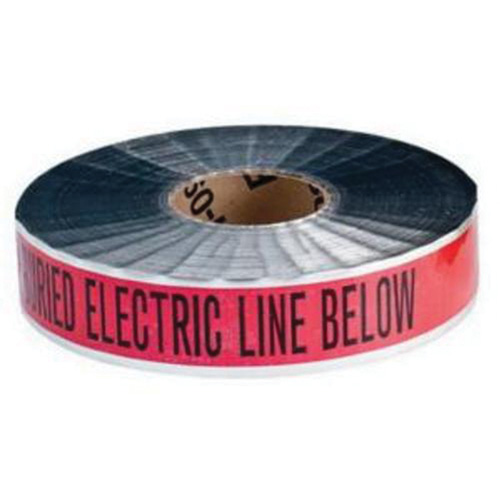 "Electric Line" Identoline&reg; Underground Warning Tape, 2" W x 1000' L, Black on Red Ottawa Fastener Supply