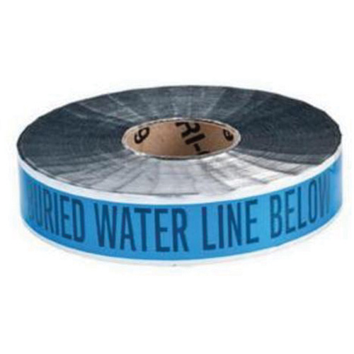 "Water Line" Identoline&reg; Underground Warning Tape, 2" W x 1000' L, Black on Blue Ottawa Fastener Supply
