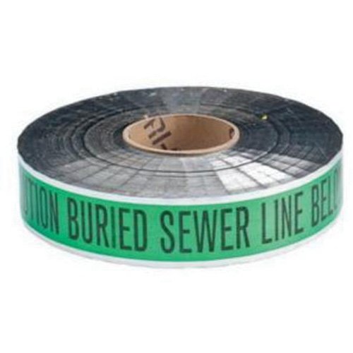 "Sewer Line" Identoline&reg; Underground Warning Tape, 2" W x 1000' L, Black on Green Ottawa Fastener Supply