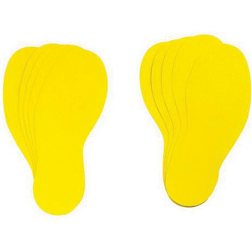 Floor Marking Labels, Footprint, 12" L x 3.75" W, Yellow, Vinyl Ottawa Fastener Supply