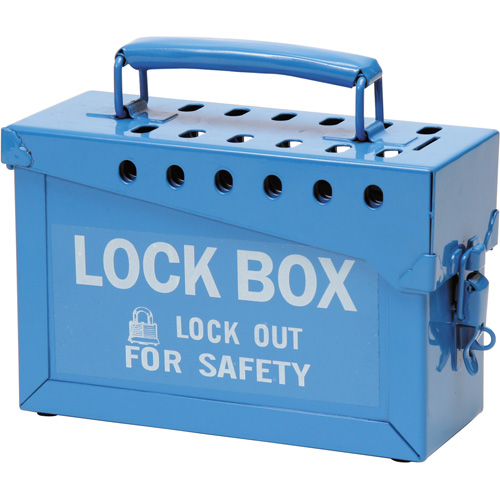 Portable Metal Lock Box, Blue Ottawa Fastener Supply