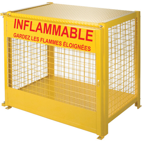 Gas Cylinder Cabinets, 6 Cylinder Capacity, 44" W x 30" D x 37" H, Yellow Ottawa Fastener Supply