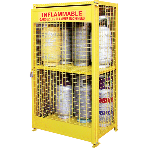 Armoires pour cylindres &agrave; gaz, nbre de bouteilles: 12, 44" , 30" , 74" , Jaune Ottawa Fastener Supply