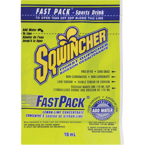 Sqwincher&reg; Boisson de r&eacute;hydratation Fast Pack, Emballage-portion, Citron-lime Ottawa Fastener Supply