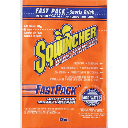 Sqwincher&reg; Boisson de r&eacute;hydratation Fast Pack, Emballage-portion, Orange Ottawa Fastener Supply