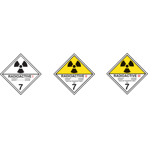 TDG Shipping Labels, Class 7, Radioactive I, Vinyl Ottawa Fastener Supply