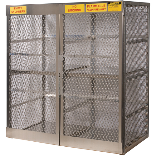 Aluminum LPG Cylinder Locker Storage, 16 Cylinder Capacity, 60" W x 32" D x 65" H, Silver Ottawa Fastener Supply
