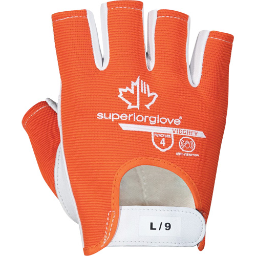 Gants Vibrastop demi-doigts antivibrations, Taille Moyen, Paume Ch&egrave;vre Ottawa Fastener Supply