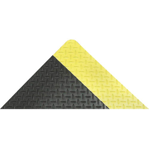 Tapis antifatigue ergonomique Saddle Trax, Losange, 2' x 3' x 1", Noir/Jaune, Vinyle Ottawa Fastener Supply