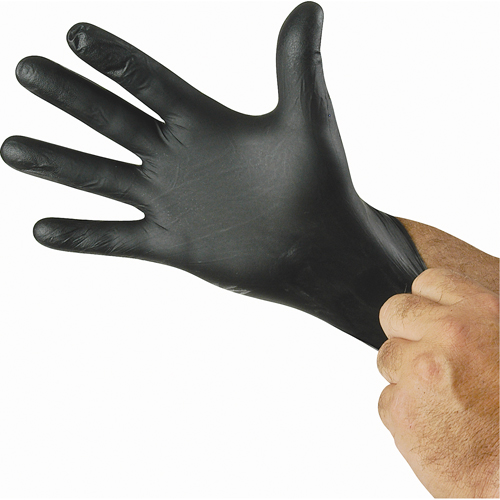 N-Dex&reg; Nighthawk Gloves, Small, Nitrile, 4-mil, Powder-Free, Black Ottawa Fastener Supply