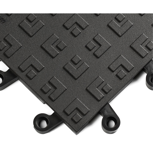 ErgoDeck&reg; Ergonomic Flooring System No. 562, PVC, 1-1/2' W x 1-1/2' L, 7/8" Thick, Black Ottawa Fastener Supply
