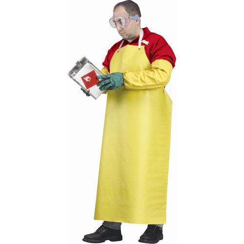 Flame Resistant Aprons, Neoprene/Polyester, 48" L x 35" W, Yellow Ottawa Fastener Supply