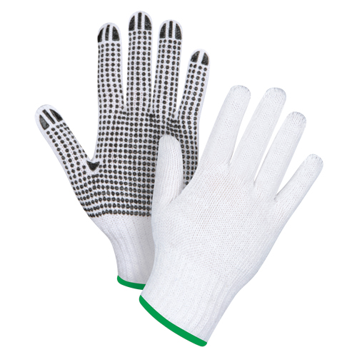 Dotted String Knit Gloves, Poly/Cotton, Single Sided, 7 Gauge, Medium Ottawa Fastener Supply